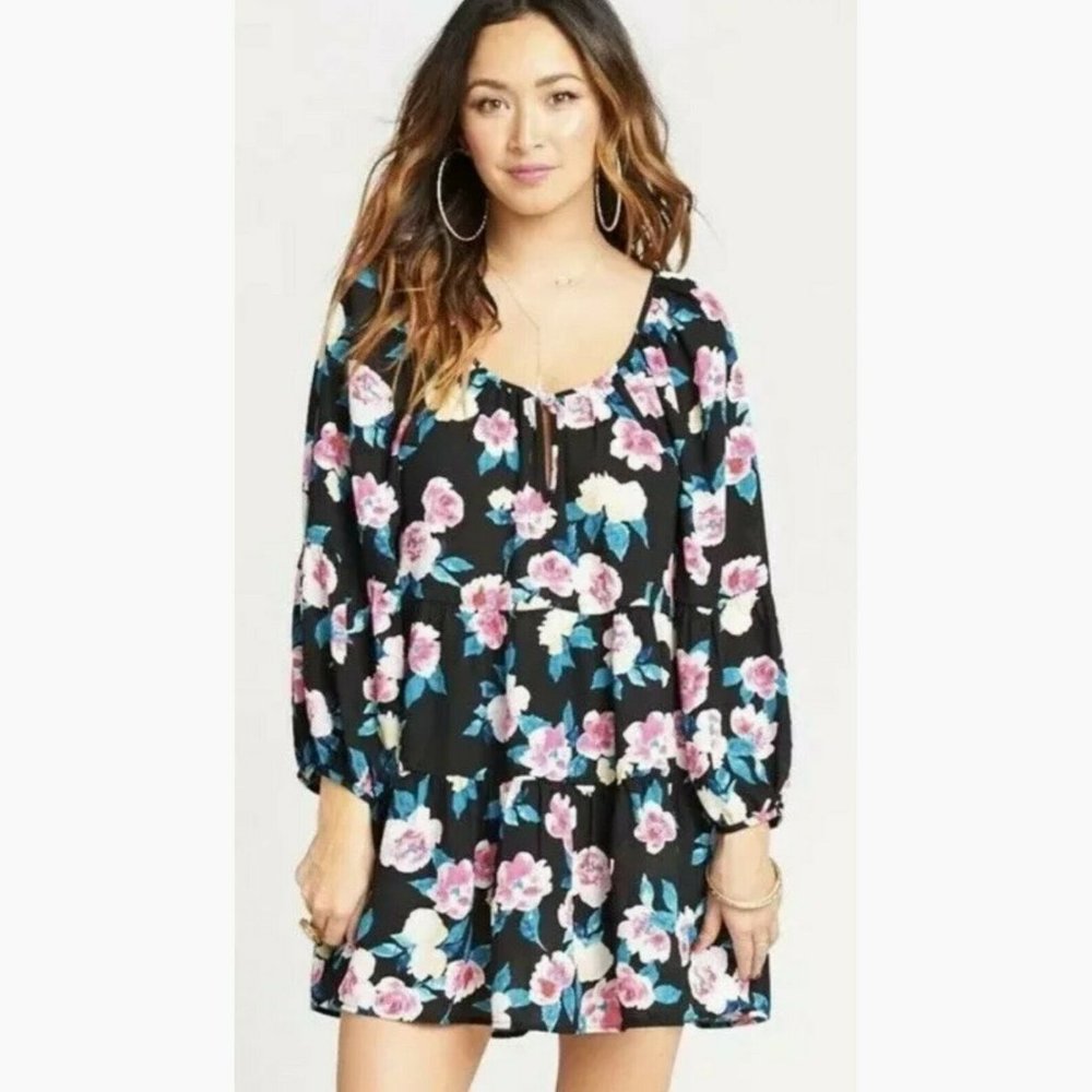 Show Me Your Mumu Trixie Floral Black Tunic Dress